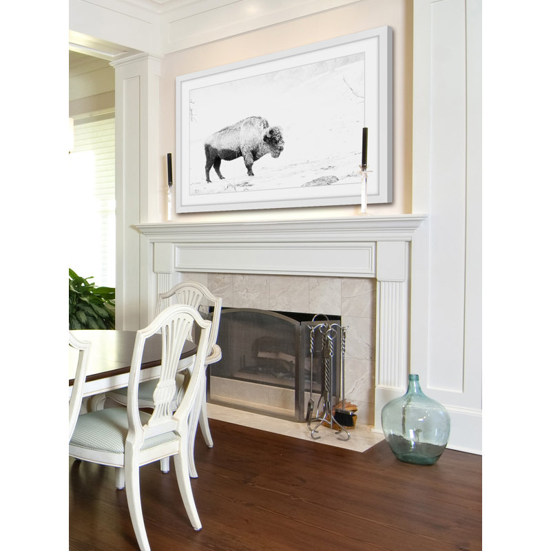 « pâturage bison », reproduction de photo sur papier encadrée, H 20 po x l 30 po x P 1,5 po