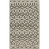 8x0 Black Hand-Knotted Wool Diamond Gridlock Geometric Modern Contemporary Carpet Rug