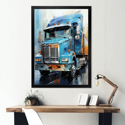 «Blue 53Ft Truck Harmony», reproduction sur toile encadrée