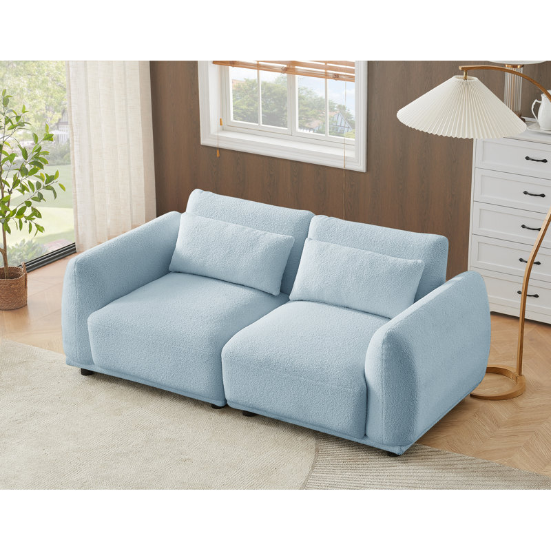 Emora , Laine bleue, H 29,13 po x l 72,83 po x P 35,03 po