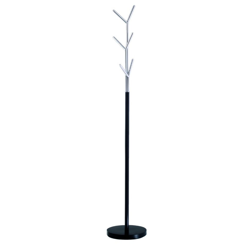 Jill Iron Freestanding Coat Rack, Black/Chrome
