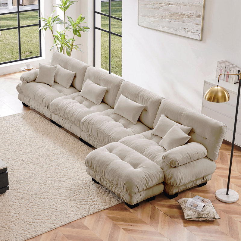 Canapé modulaire Boneless Free Combination, Chenille café clair