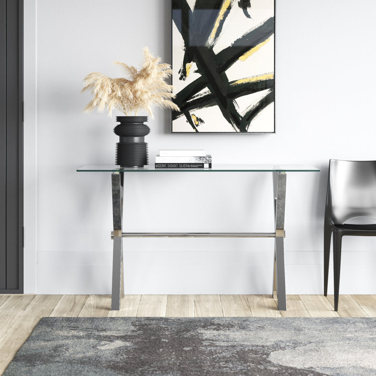 Anilyn 51'' Glass Top Console Table