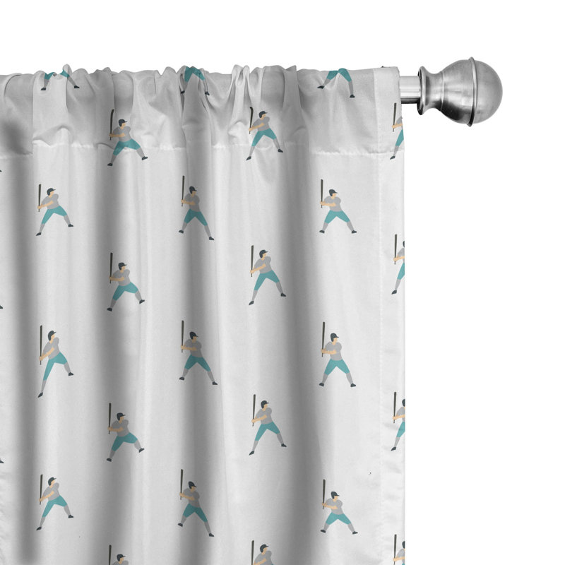 Baseball Semi-Sheer Rod Pocket Sliding Panel, 28" x 84"