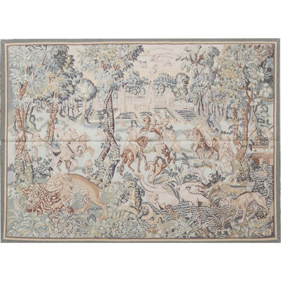 Hand-Knotted High-Quality Beige and Blue Area Rug