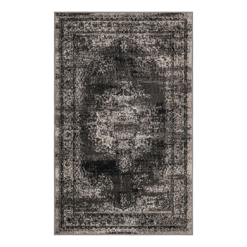 Oriental Gray Area Rug, Rectangle 3'3" x 5'3"