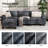 3-piece Upholstered Modular Sectional Sofa Sets, Oversized Couch Set With Sofa, Loveseat And Armchair-1951337239