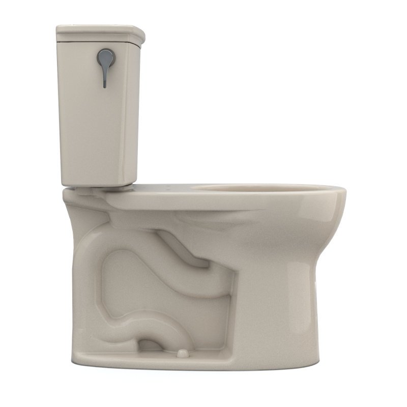 Drake® 1.28 GPF Round Two-Piece Toilet with Tornado Flush (Seat Not Included), Bone