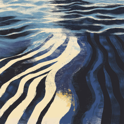 Teidra Cobalt Ripples III by Walker Noble - Wrapped Canvas Print