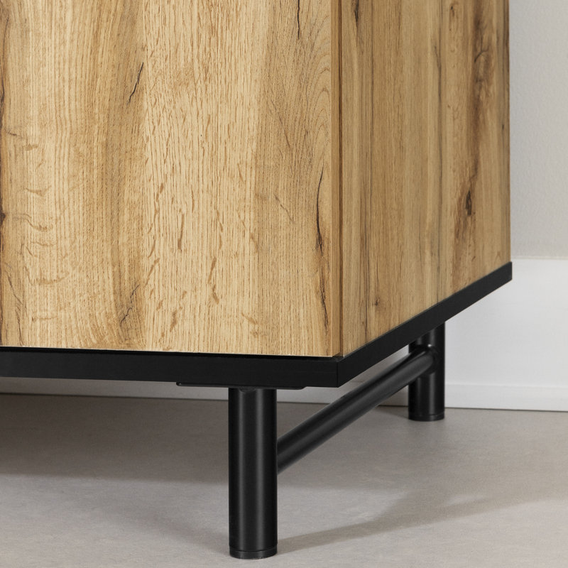 Nordik Oak Wood Desk with Drawer and Filing Cabinet