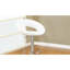 2 tabourets modernes en similicuir blanc avec hauteur réglable et 2 pièces de support en métal pour la salle à manger-602181080