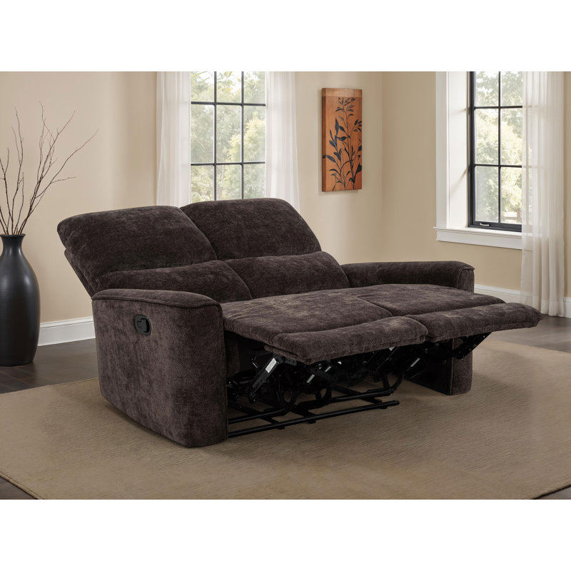 Navarro Chenille Upholstered Reclining Loveseat Dark Brown, Dark Brown
