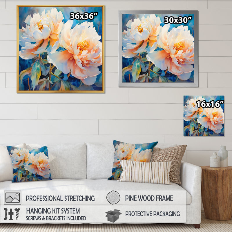 " Pink Peony Captivating III ", 24" H x 24" W x 1" D, Gold Single Picture Framed