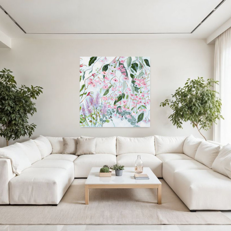 Art contemporain de fleur de gomme, H 48 po x l 48 po