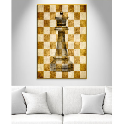 «Card Queen of the Board - Floater Frame», reproduction d'impression sur toile