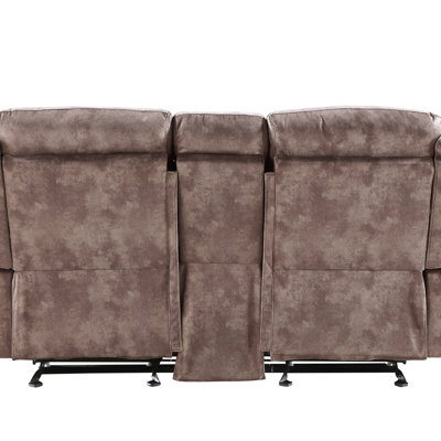 Causeuse inclinable en velours bicolore avec port USB et console