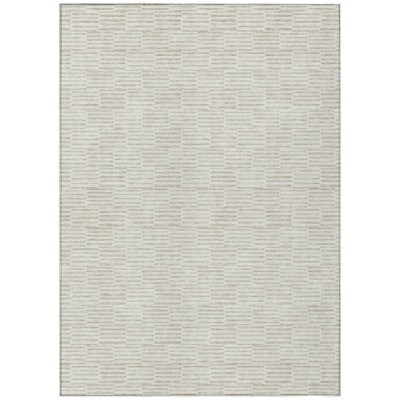 HomeRoots 9' X 12' Ivory And Beige Geometric Washable Indoor Outdoor Area Rug