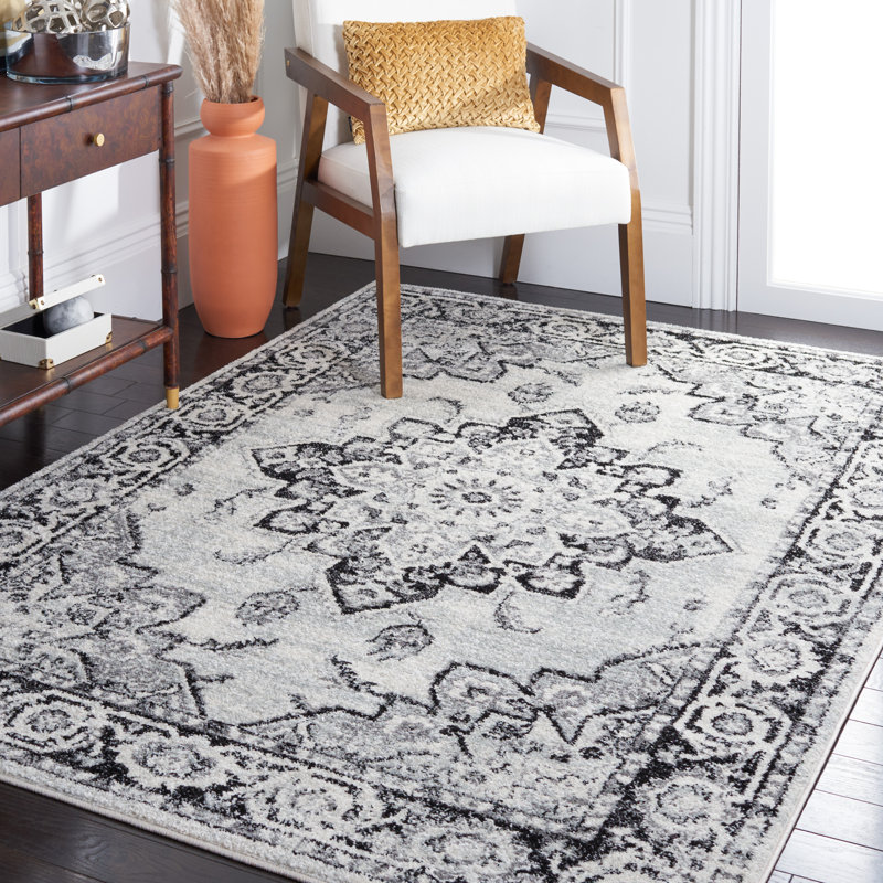 Tapis ivoire / noir Tulum 279, Rectangle 9 pi x 12 pi