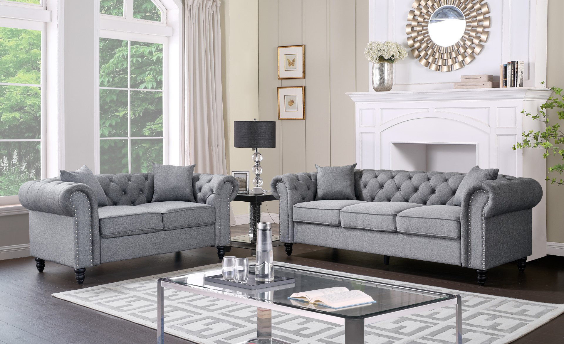 Alcott Hill® Brusch 2 Piece Chesterfield Living Room Set | Wayfair