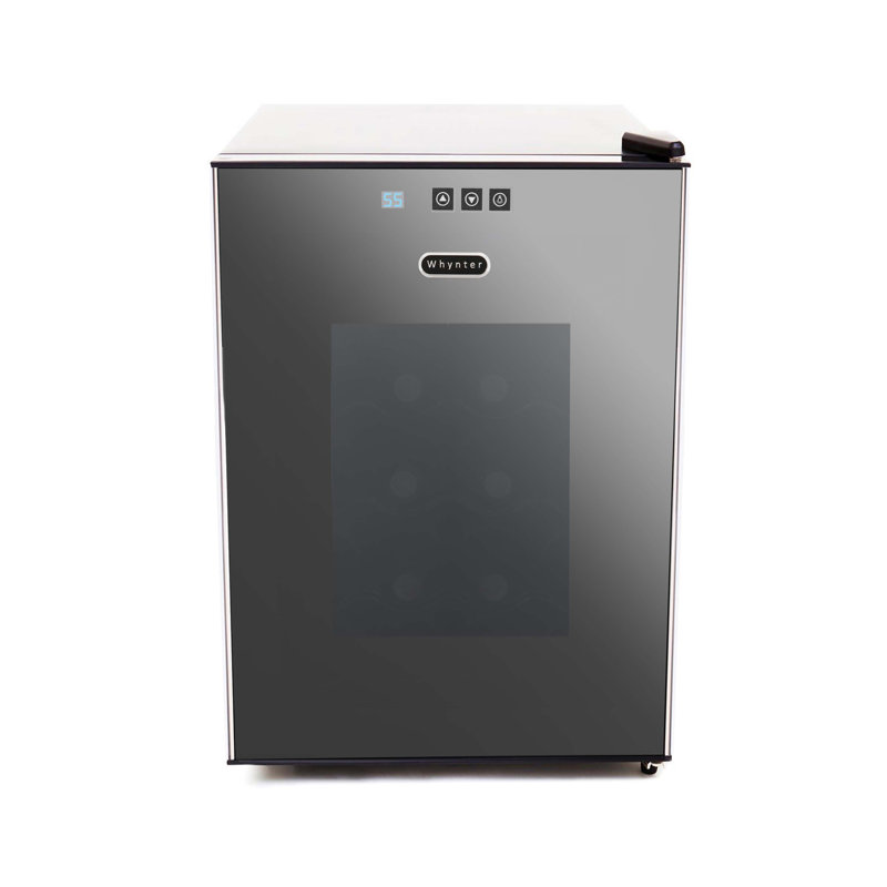 20 Bottle Thermoelectric Wine Cooler with Mirror Glass Door