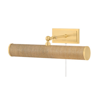 Mitzi Holly 16.25 inch wide 2 Light Picture Light in Aged Brass/Grasscloth