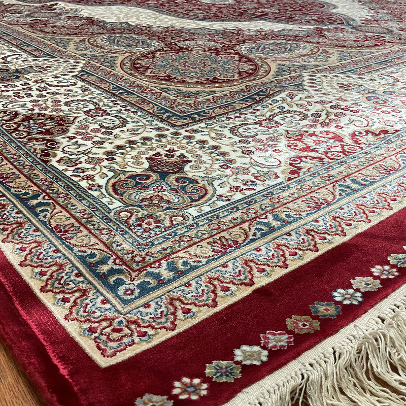 Tapis Kashimiri en soie fait à la main 6 pi x 9 pi Herat ORIENTAL