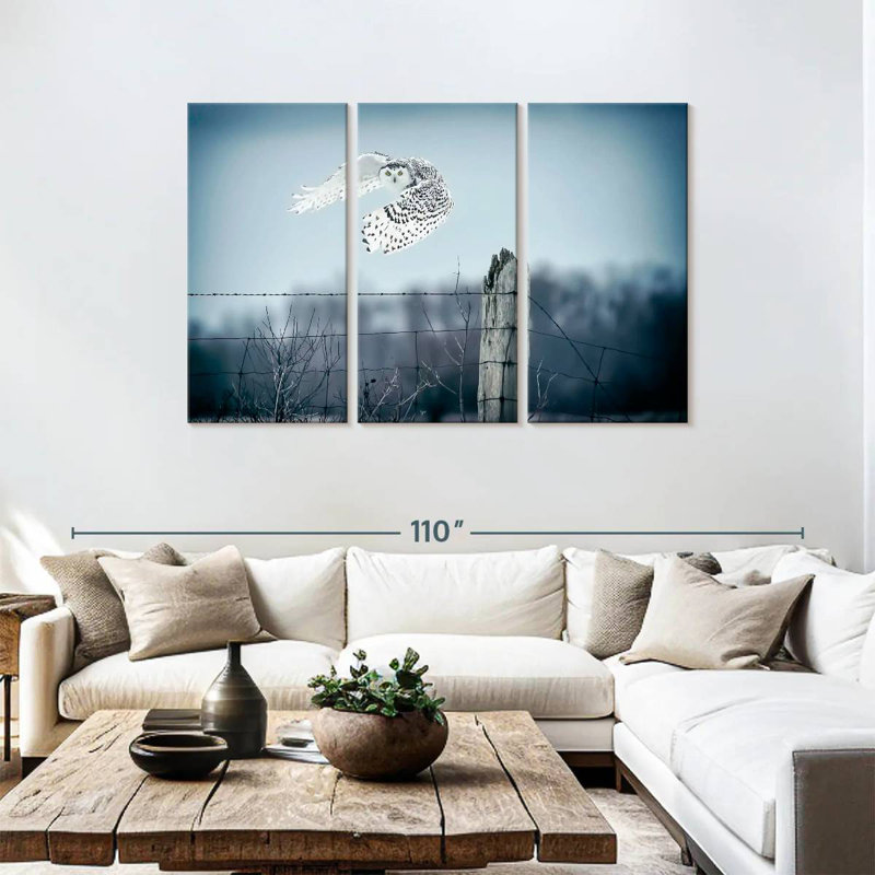Winter Snowy Owl IV, 48" H x 74" W