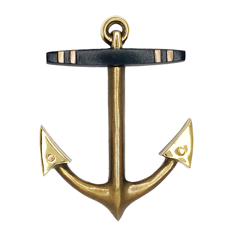 Heurtoir de porte Anchor, Laiton, H 5 po x l 3,75 po x P 1,25 po