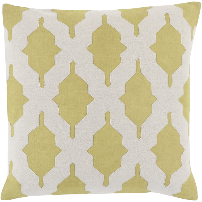 Throw Pillow Cover, Green\Neutral, 20" H x 20" W x 1" D