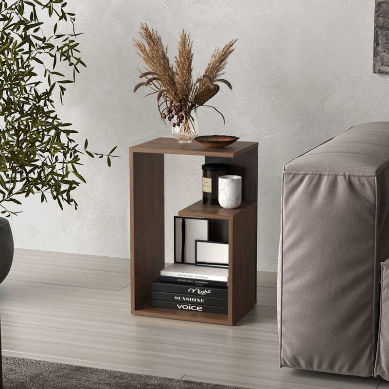 Table d'appoint Everet, Bois brun foncé