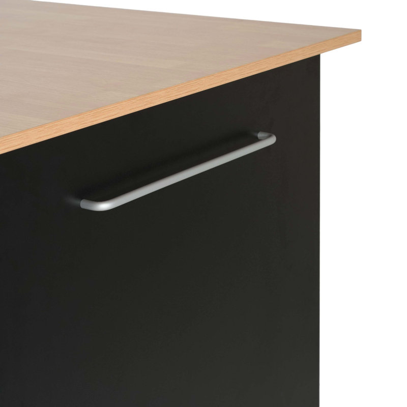 Chariot de cuisine mobile avec rangement, îlot de cuisine roulant de 39,76 po avec 2 portes, 3 tiroirs et tablette réglable, chariot utilitaire noir pour la cuisine / salle à manger