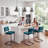 Marlow Low Back Tufted Velvet Upholstered Counter/Bar Stool with Steel Sled Frame-89351472-114394663