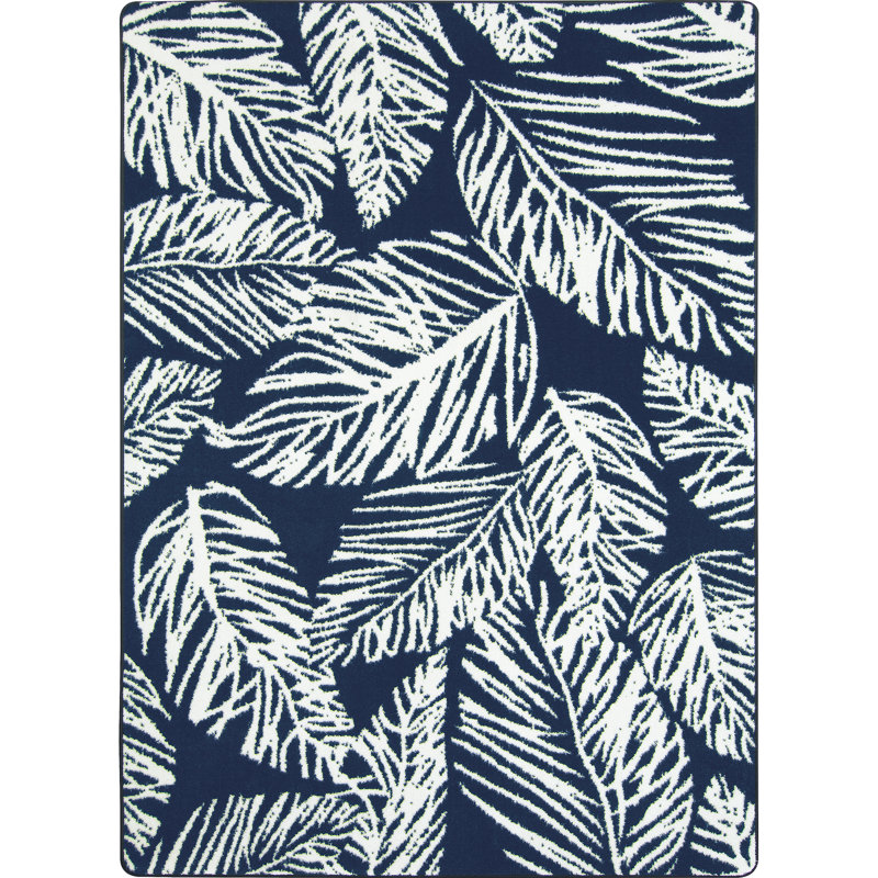 Cordova Tropical Tufted Navy/White Rug, Rectangle 7'8" x 10'9"
