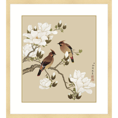 Magnolia and Rosefinches by Yu Zhi - Single Picture Frame Print