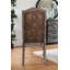 Chaise d'appoint rembourrée en bois naturel avec incrustations en bois naturel de style rustique et ton ivoire