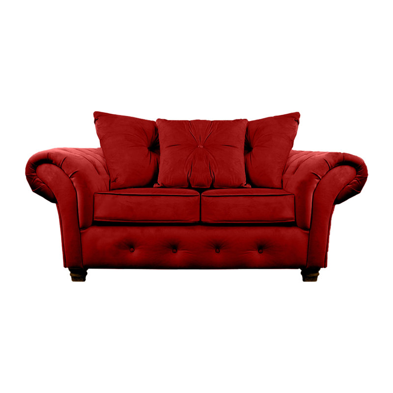 Lila 2 Seater Velvet Sofa, Burgundry