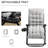 Folding Patio Chair, Gray, With Side Tray And Form-Fitting Back, 264Lbs Weight Capacity, Indoor Outdoor Cushion,