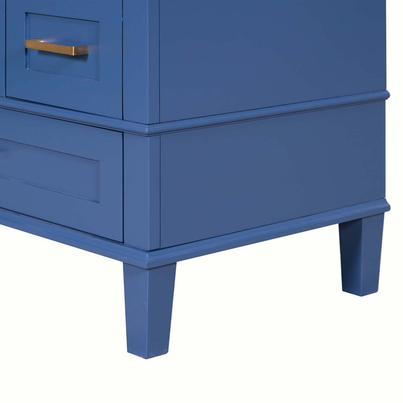 30'' Single Bathroom Vanity with Ceramic Top, Blue
