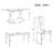 6-Piece Farmhouse Dining Table Set With Rectangular Trestle Table, 4 Upholstered Chairs, And Bench For Elegant And Comfortable Dining, Dining Table Set