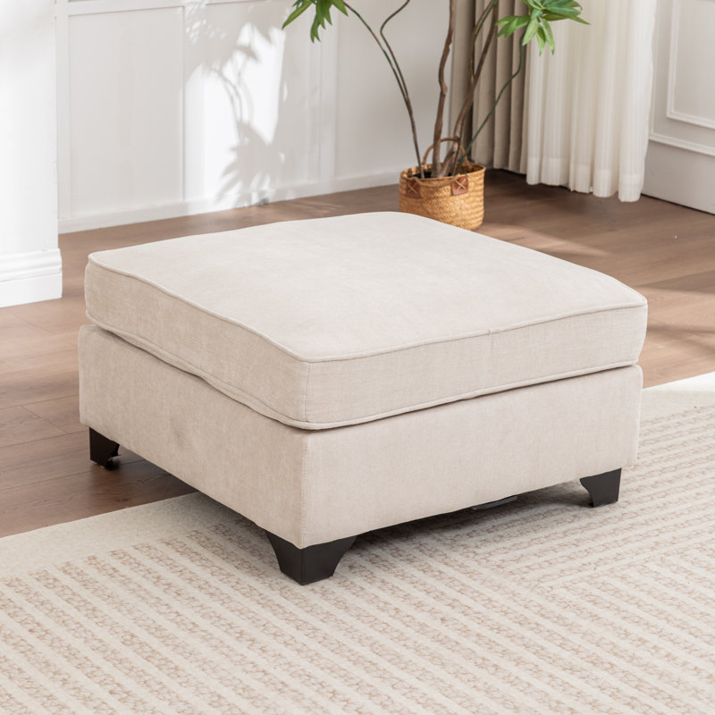 Bennett Upholstered Ottoman, Beige