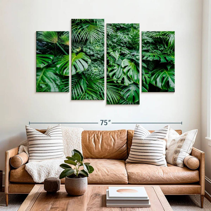 Harnek Monstera Deliciosa Leaves, 42"H x 68"W