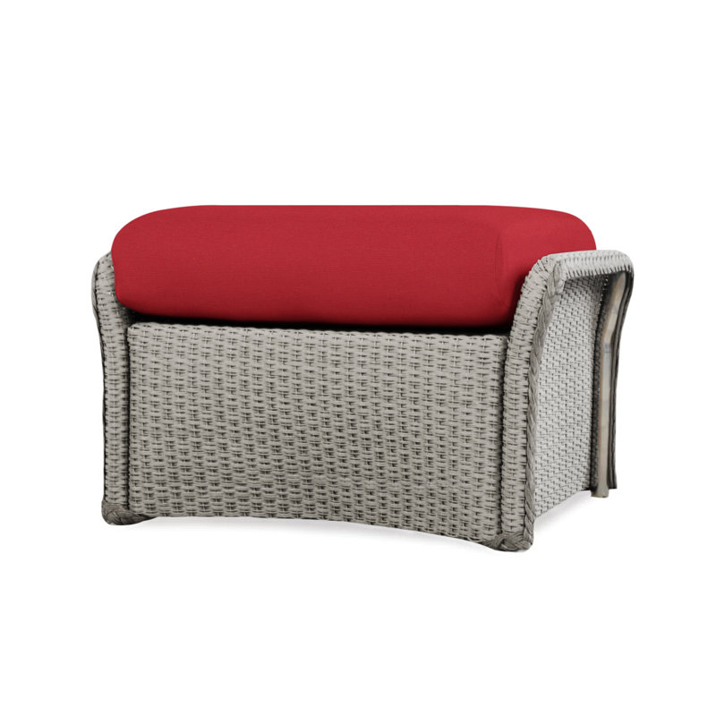 Weekend Retreat Outdoor Ottoman, Flagship Lapis Sunbrella®, Pewter