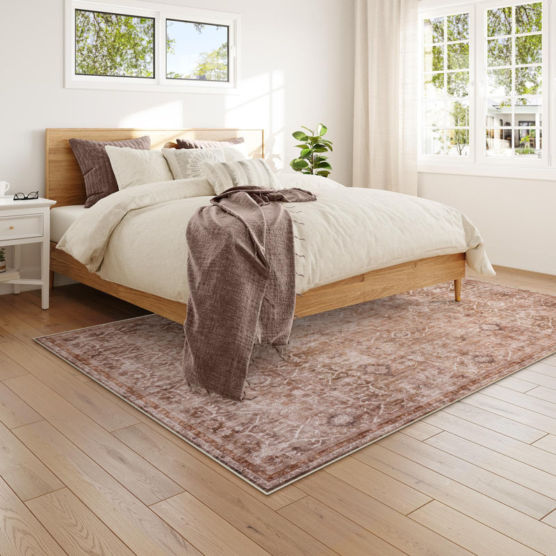 Tapis lavable rétro Tribal Cashmere, Rectangle 5 pi x 7 pi