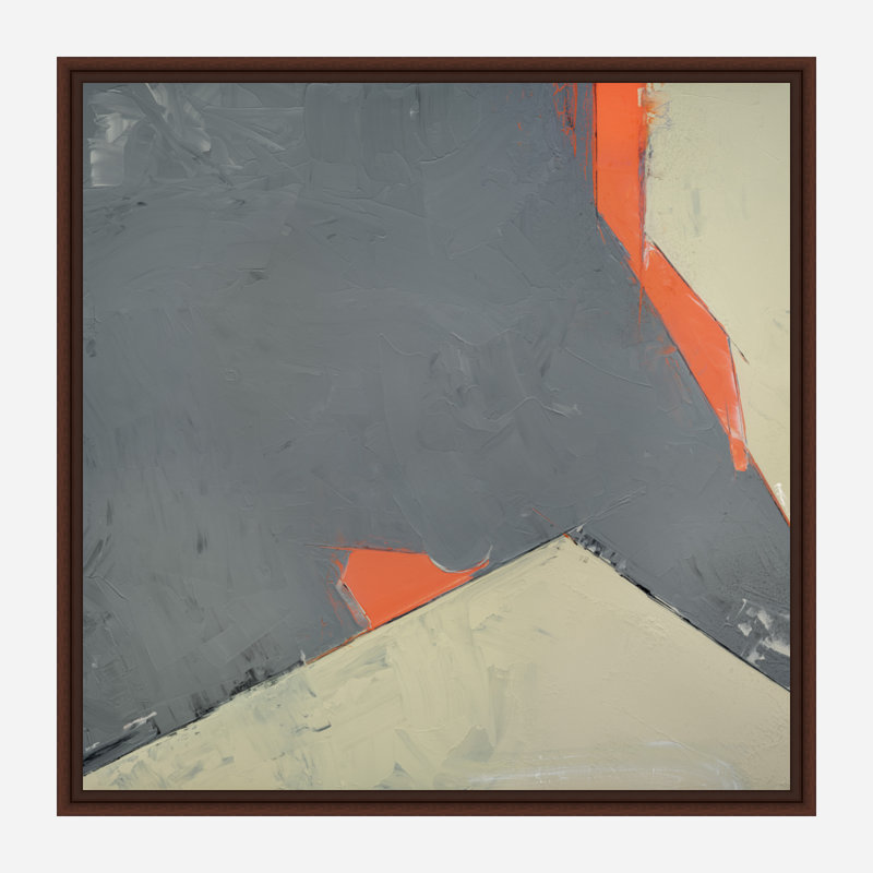 Geo III by John Beard - Artist Enhanced Canvas Print, 38" H x 38" W x 2" D, Brown Floater Framed Canvas
