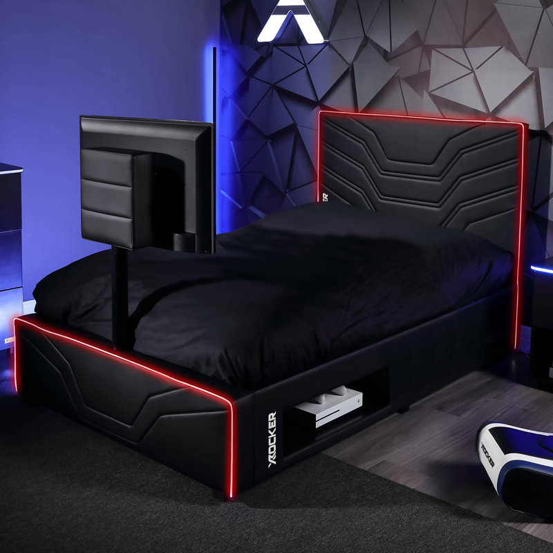 X Rocker Oracle Double LED TV Gaming Bed - Black RGB