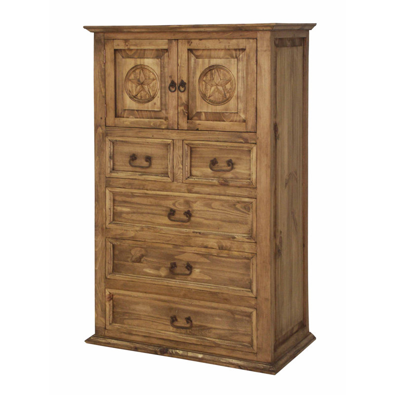 Commode avec étoile sculptée, Beige