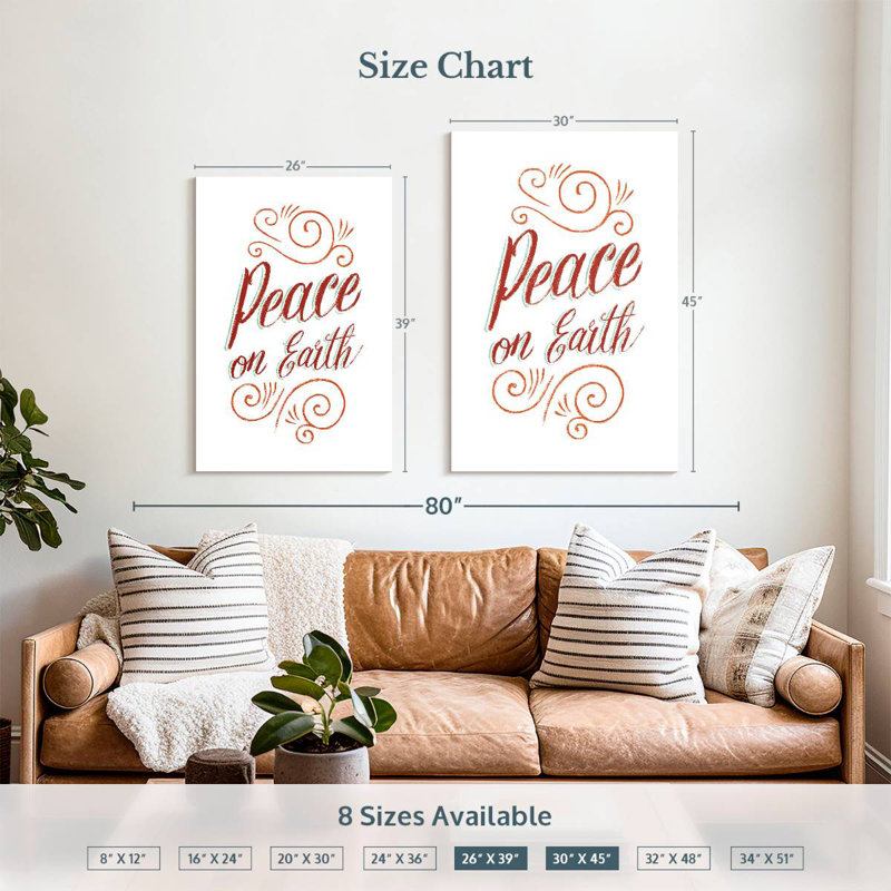 Peace on Earth Script, H 39 po x l 26 po
