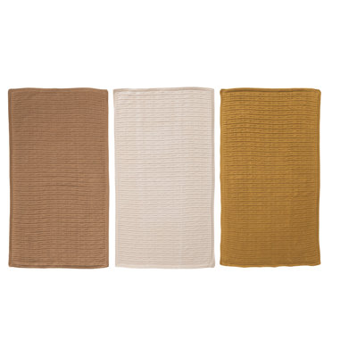 3-Piece Cotton Knit Tea Towel Set