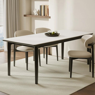 White Ash Sintered Stone Table Chair Set Appeal
