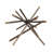 Metal Iron Decorative Object with Abstract Spiked Sculptural Design and Intersecting Rod Structure for Modern Industrial Style Accents and Geometric Artistic Home Decor Display-427348758-427348757